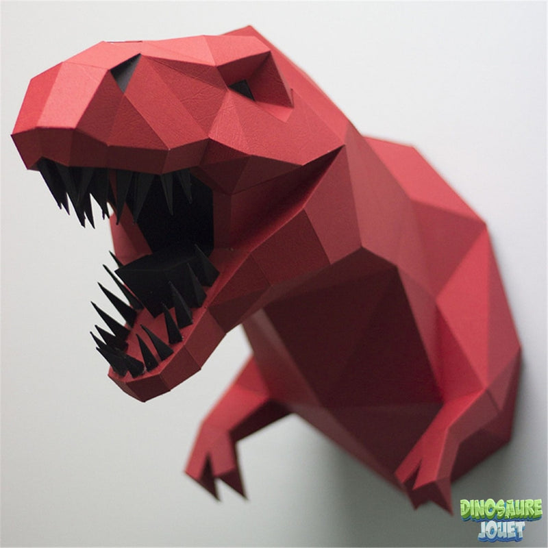 T-rex origami mural