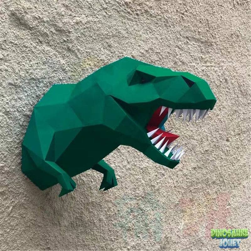 T-rex origami mural