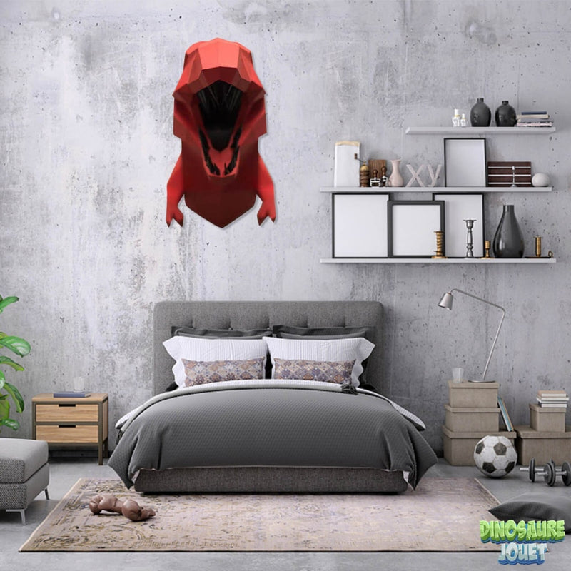 T-rex origami mural