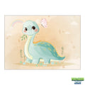 Tapis beige et bleu Dinosaure