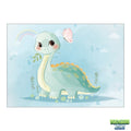 Tapis beige et bleu Dinosaure
