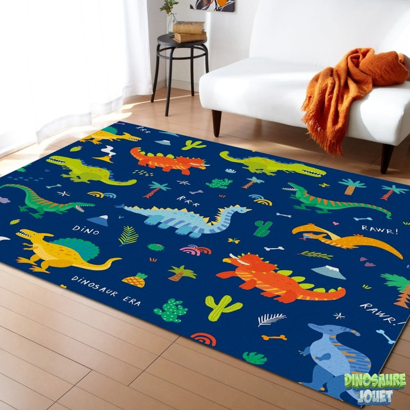 Tapis bleu Dinosaure