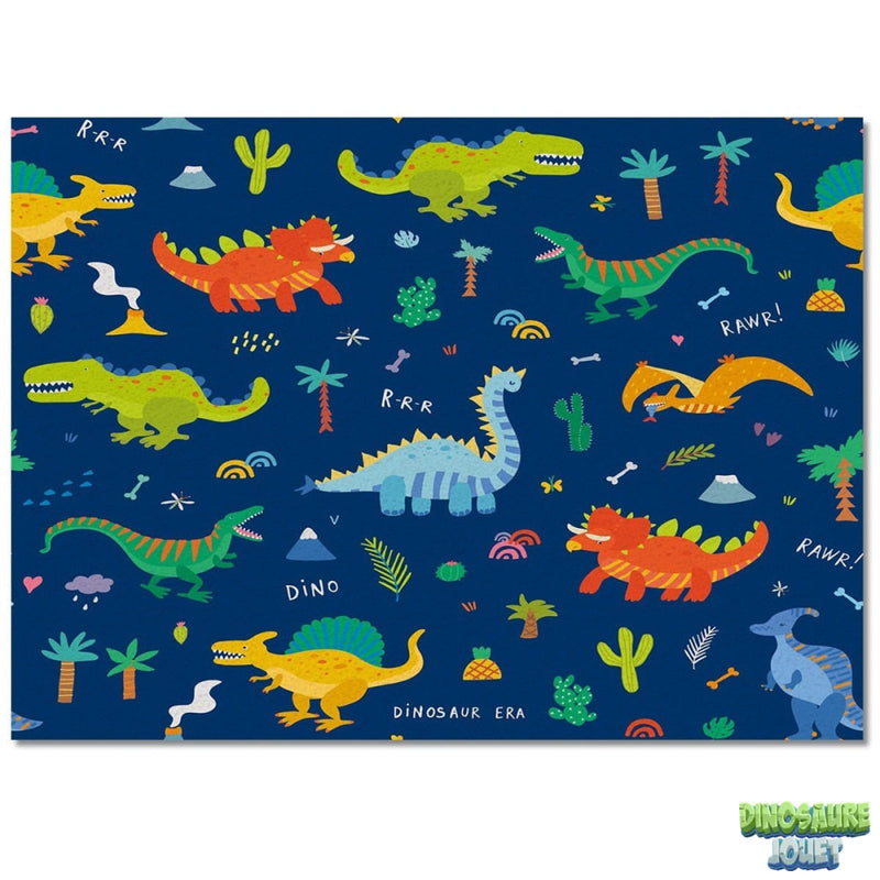 Tapis bleu Dinosaure