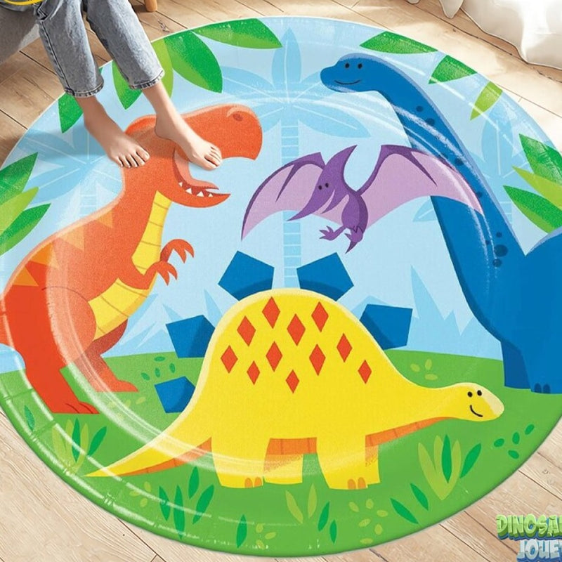 Tapis dinosaure rond enfant