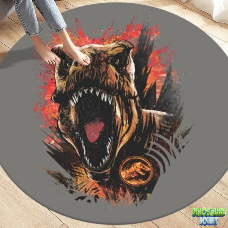 Tapis dinosaure T-rex rond