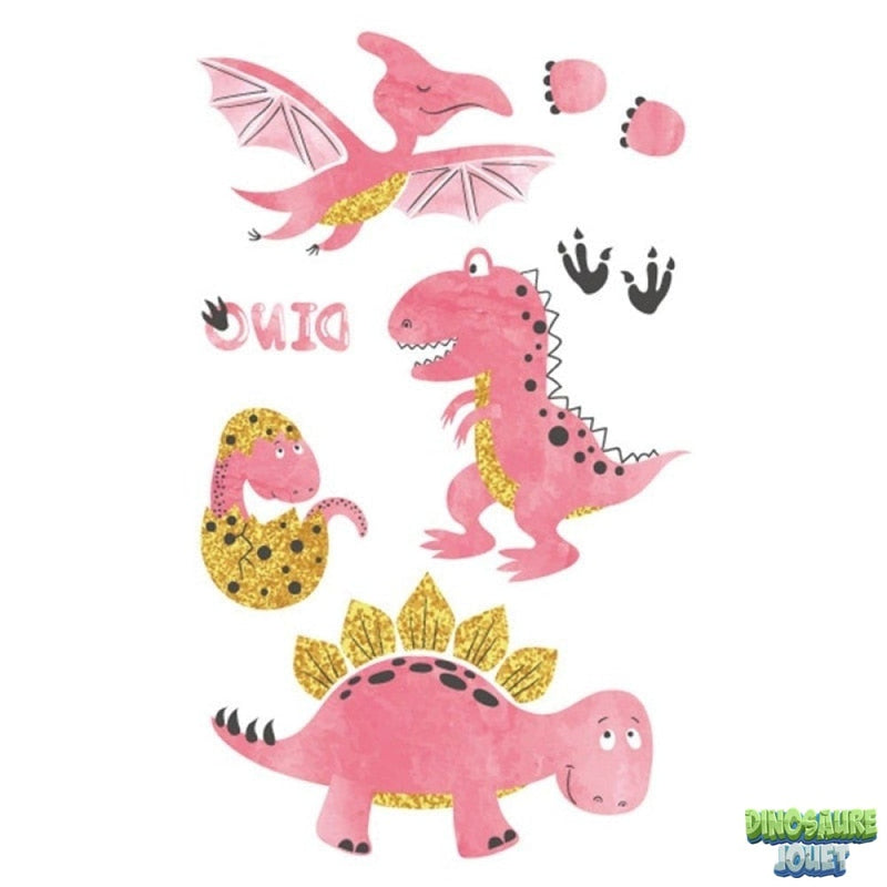 Tatouage temporaire Dinosaure rose