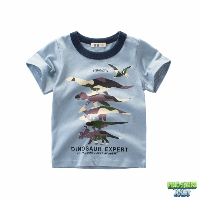 Tee shirt bleu ciel Dinosaure