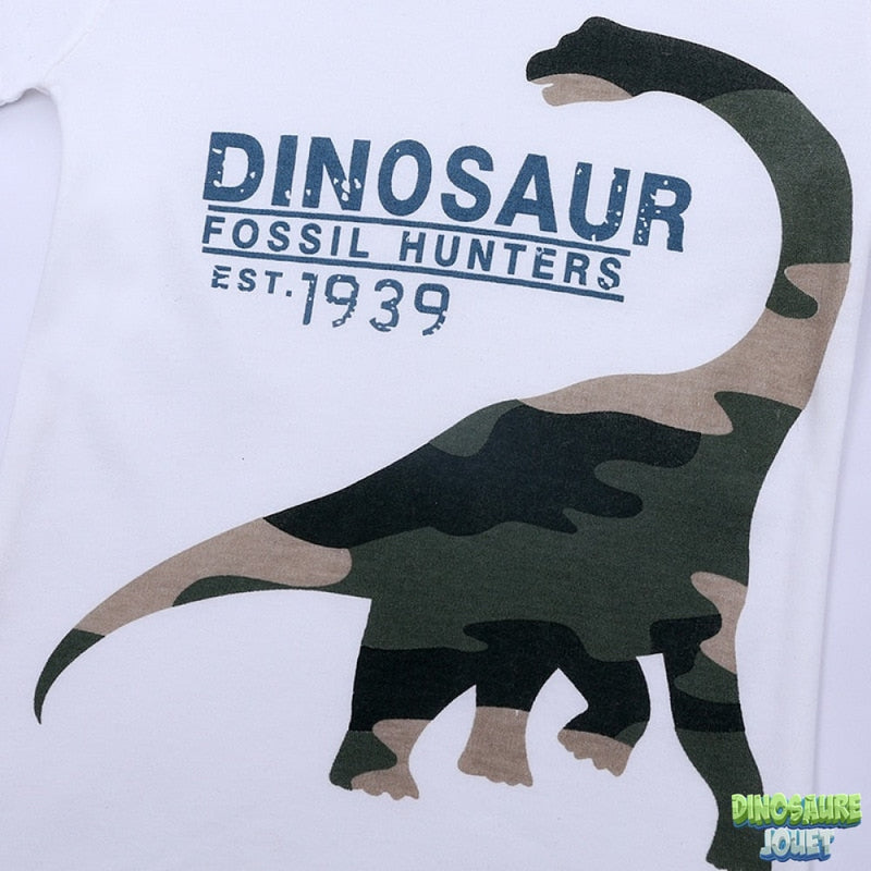 Tee shirt manche longue Dinosaure camouflage