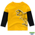 Tee shirt manche longue Dinosaure jaune