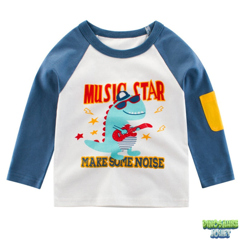 Tee shirt manche longue Dinosaure star