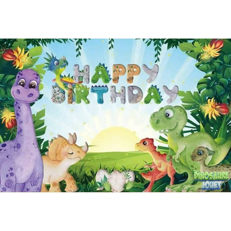 Tenture murale anniversaire Dinosaure enfant