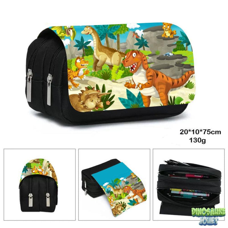 Trousse 2 compartiments Dinosaure