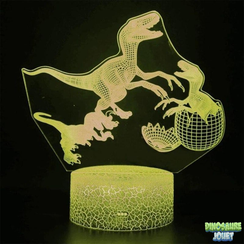 Veilleuse 3D Dinosaure vélociraptor