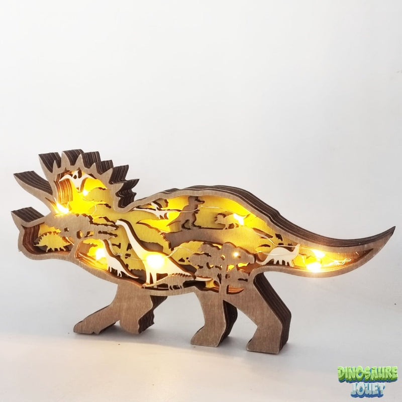 Veilleuse led en bois Dinosaure
