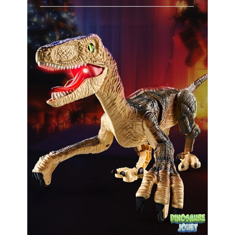 Dinosaure Télécommandé Vélociraptor Jouet Électrique LED Lumineux